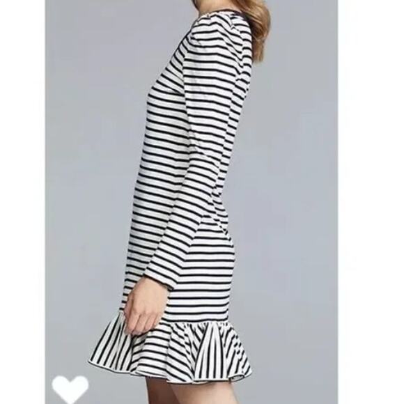 Alexis Long Sleeve Knit Mini Dress Size XS Striped "Loza" White Navy Preppy - Picture 2 of 10